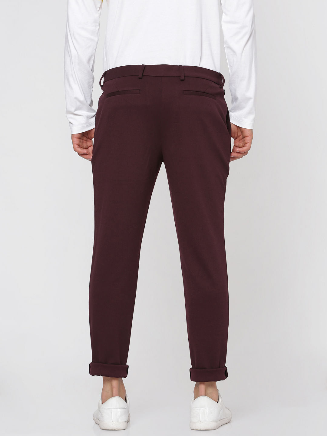 Burgundy Slim Fit Trousers