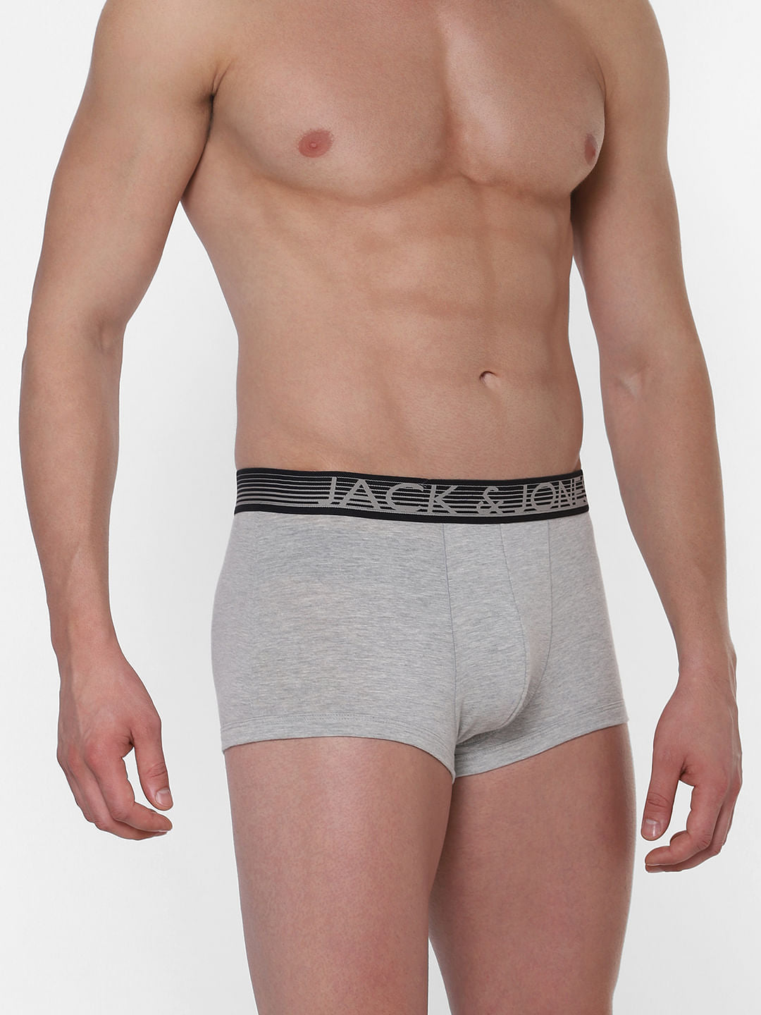 Grey Logo Print Brazilian Trunks