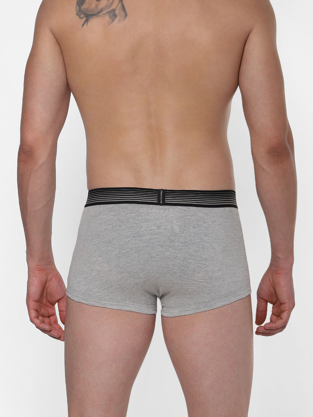 Grey Logo Print Brazilian Trunks