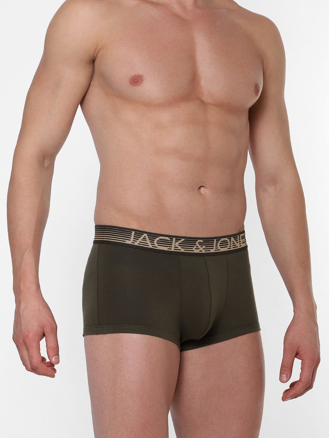 Green Logo Print Brazilian Trunks