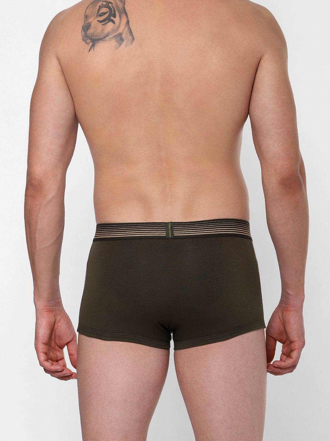 Green Logo Print Brazilian Trunks