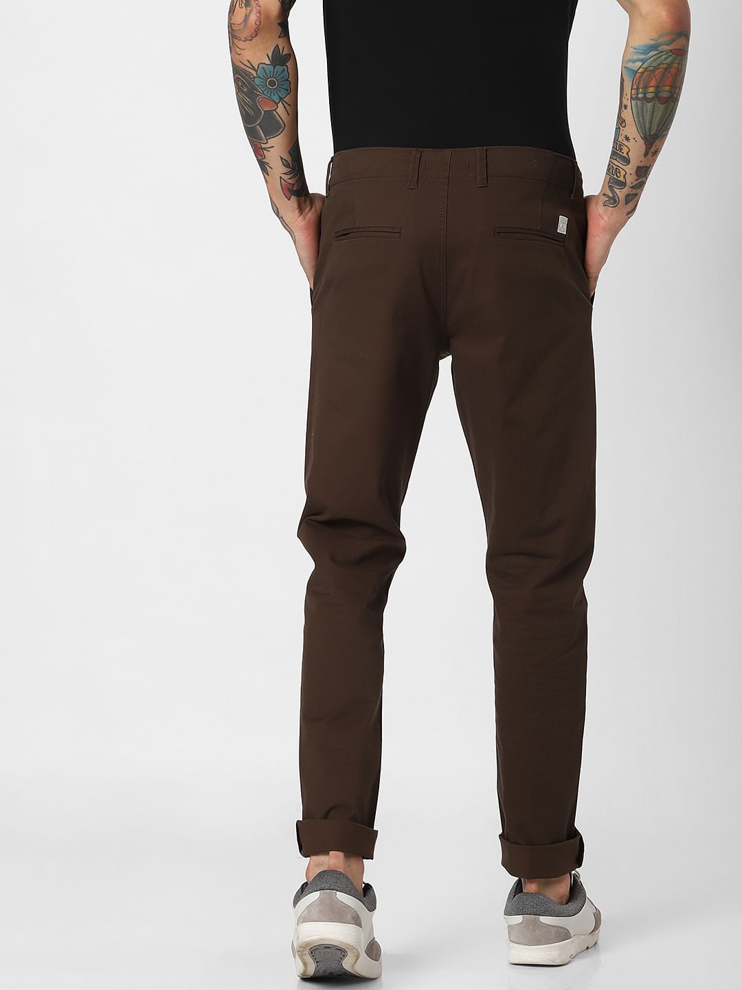 Dark Brown Mid Rise Pants
