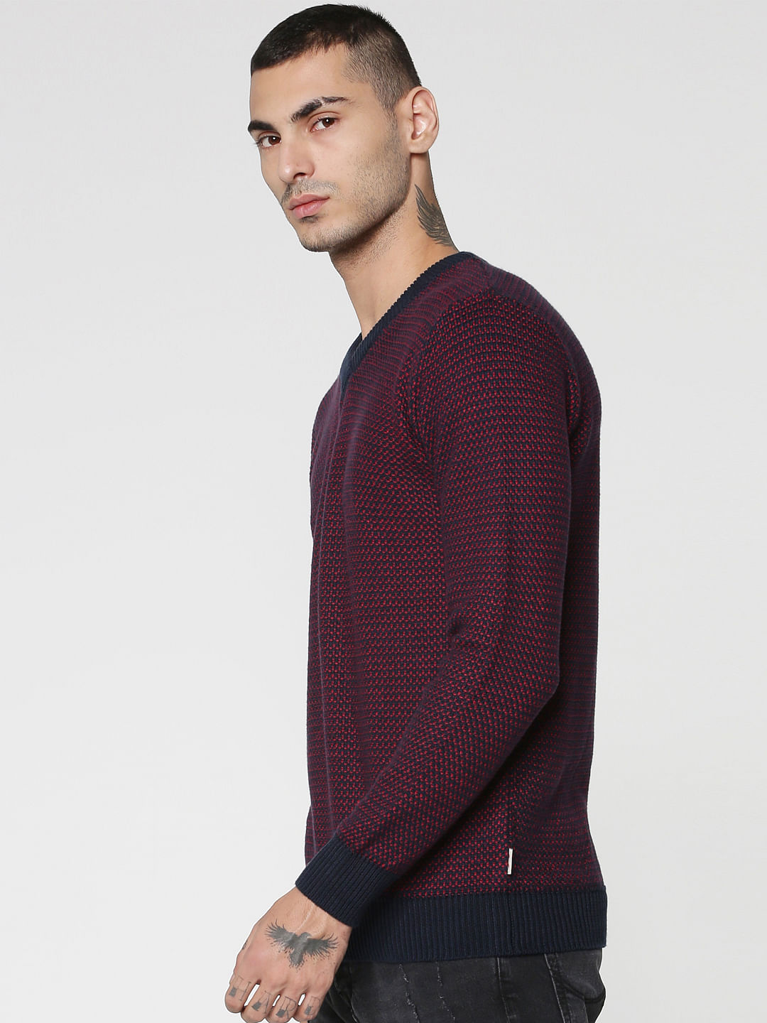 Blue Textured Pullover