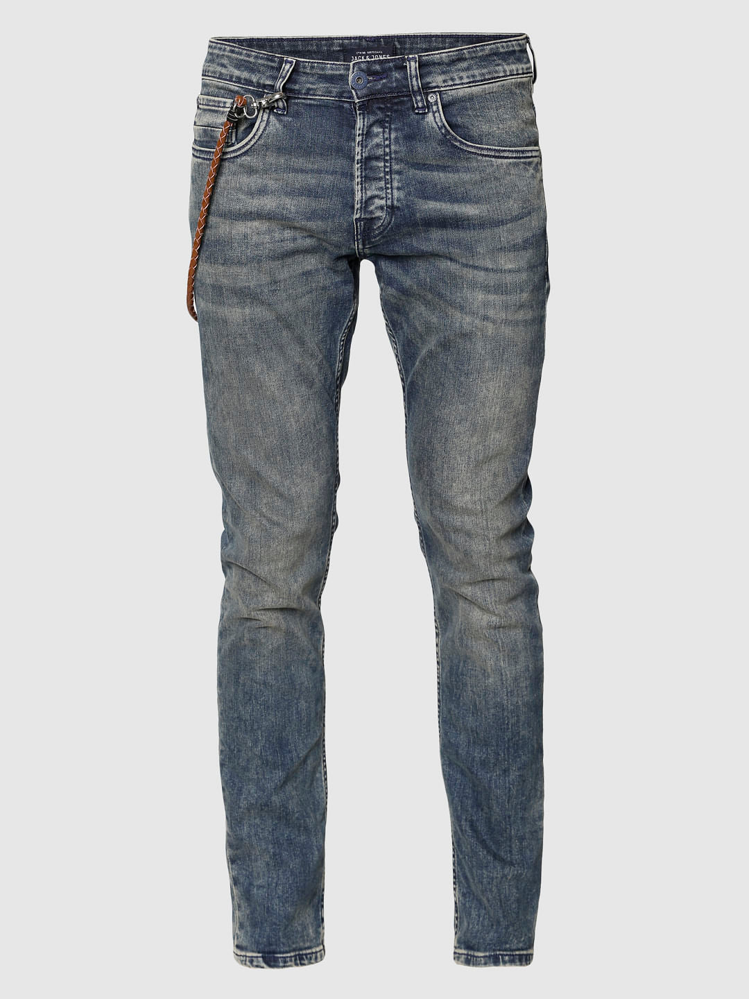 Blue Heavy Washed Glenn Slim Fit Jeans