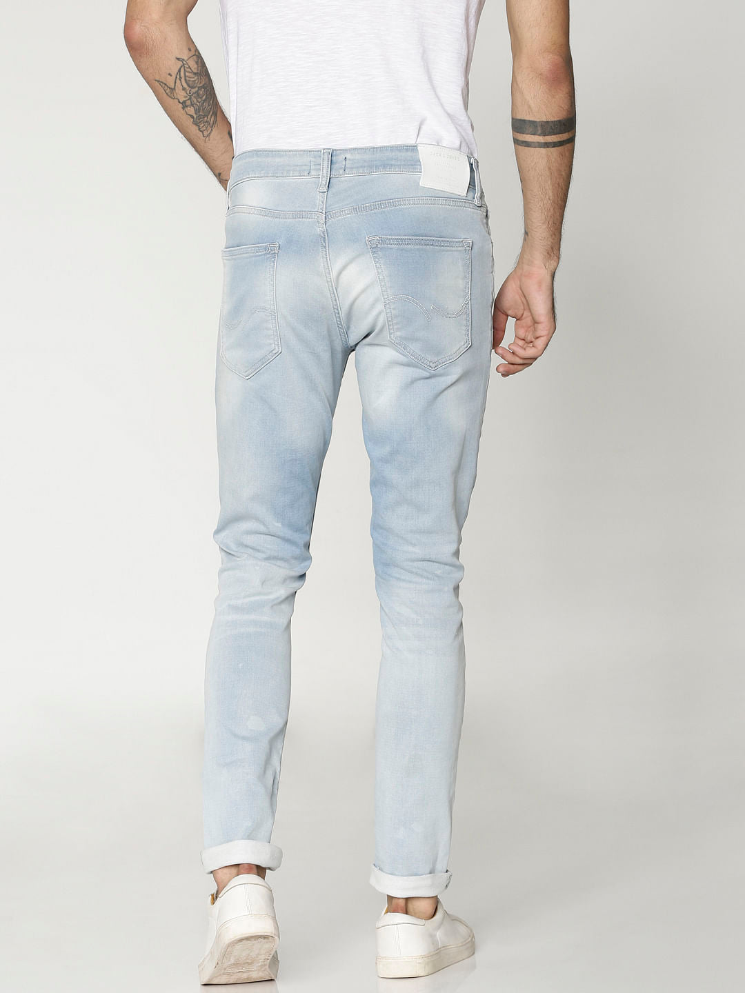 Light Blue Dobby Liam Skinny Fit Jeans