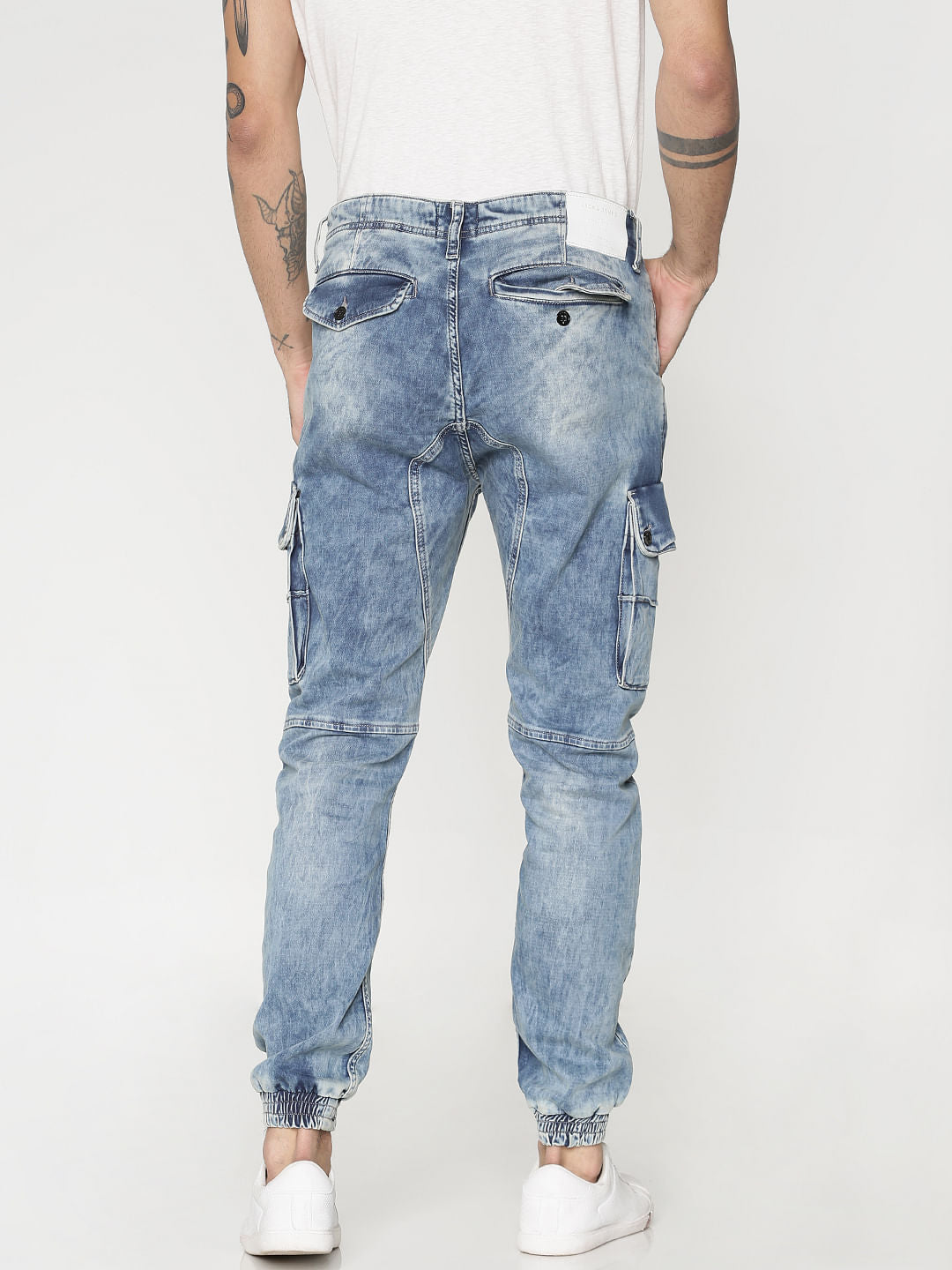 Light Blue Heavy Fade Multi Pockets Paul Anti Fit Jeans