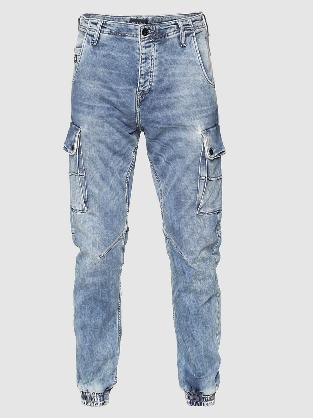 Light Blue Heavy Fade Multi Pockets Paul Anti Fit Jeans