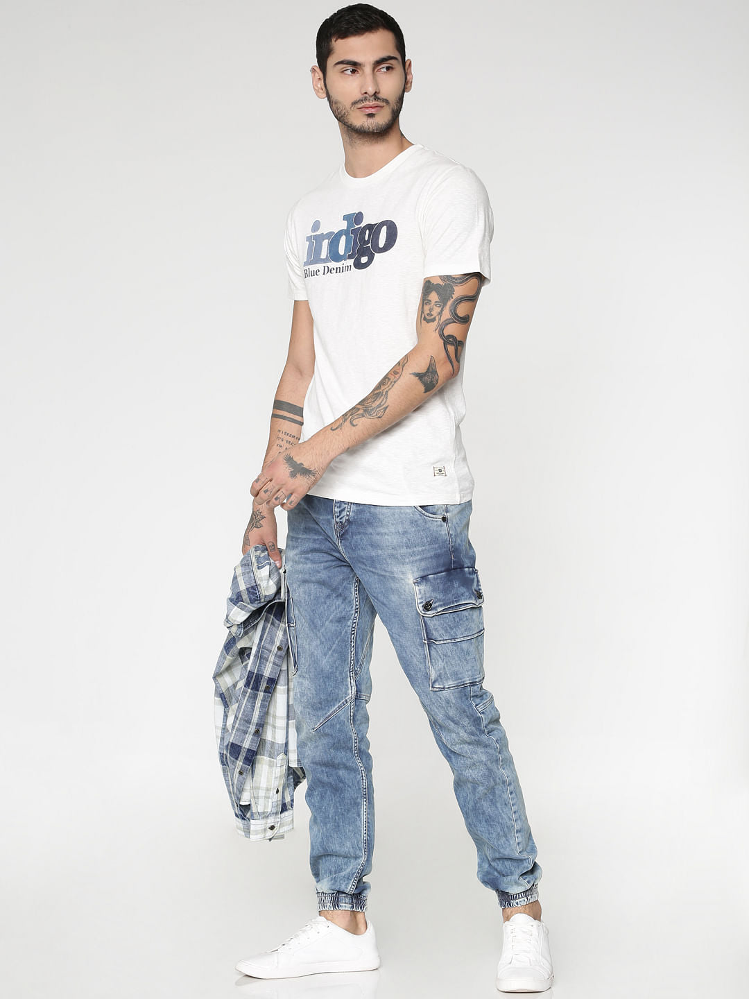 Light Blue Heavy Fade Multi Pockets Paul Anti Fit Jeans