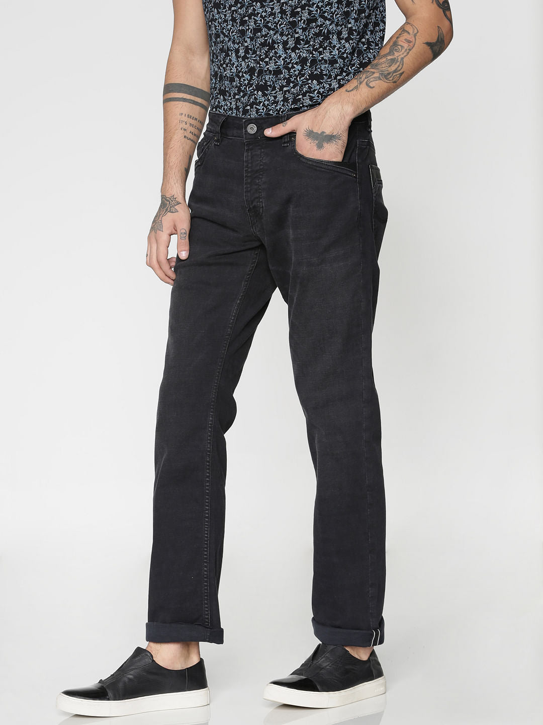 Black Washed Ben Skinny Fit Jeans