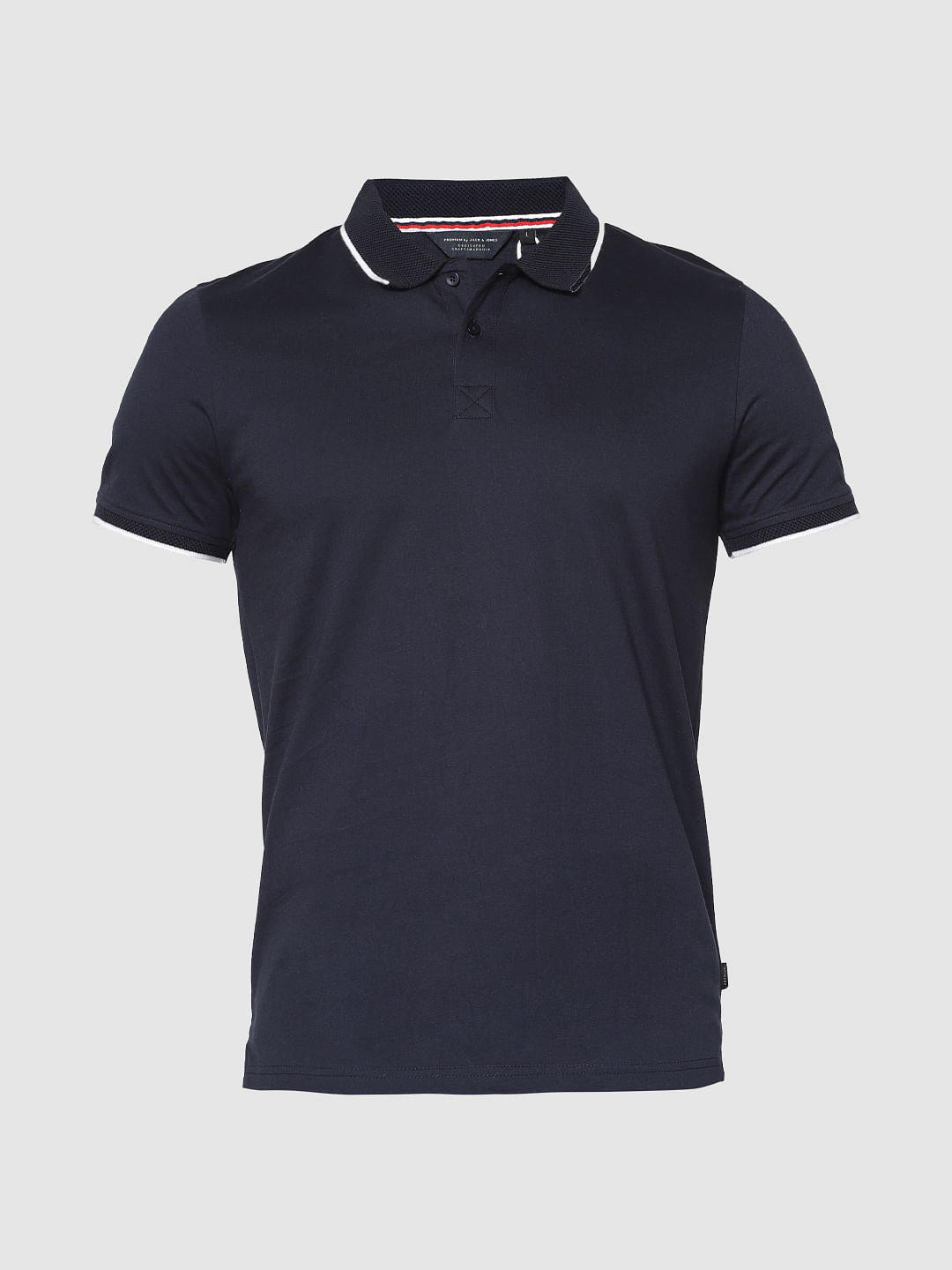Navy Blue Polo Neck T-Shirt