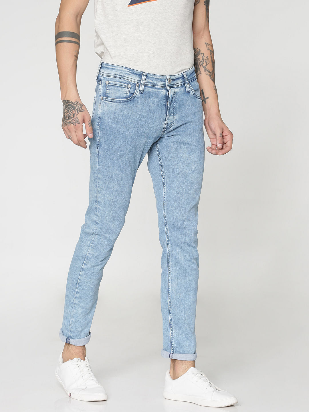 Blue Faded Tom Skinny Fit Jeans