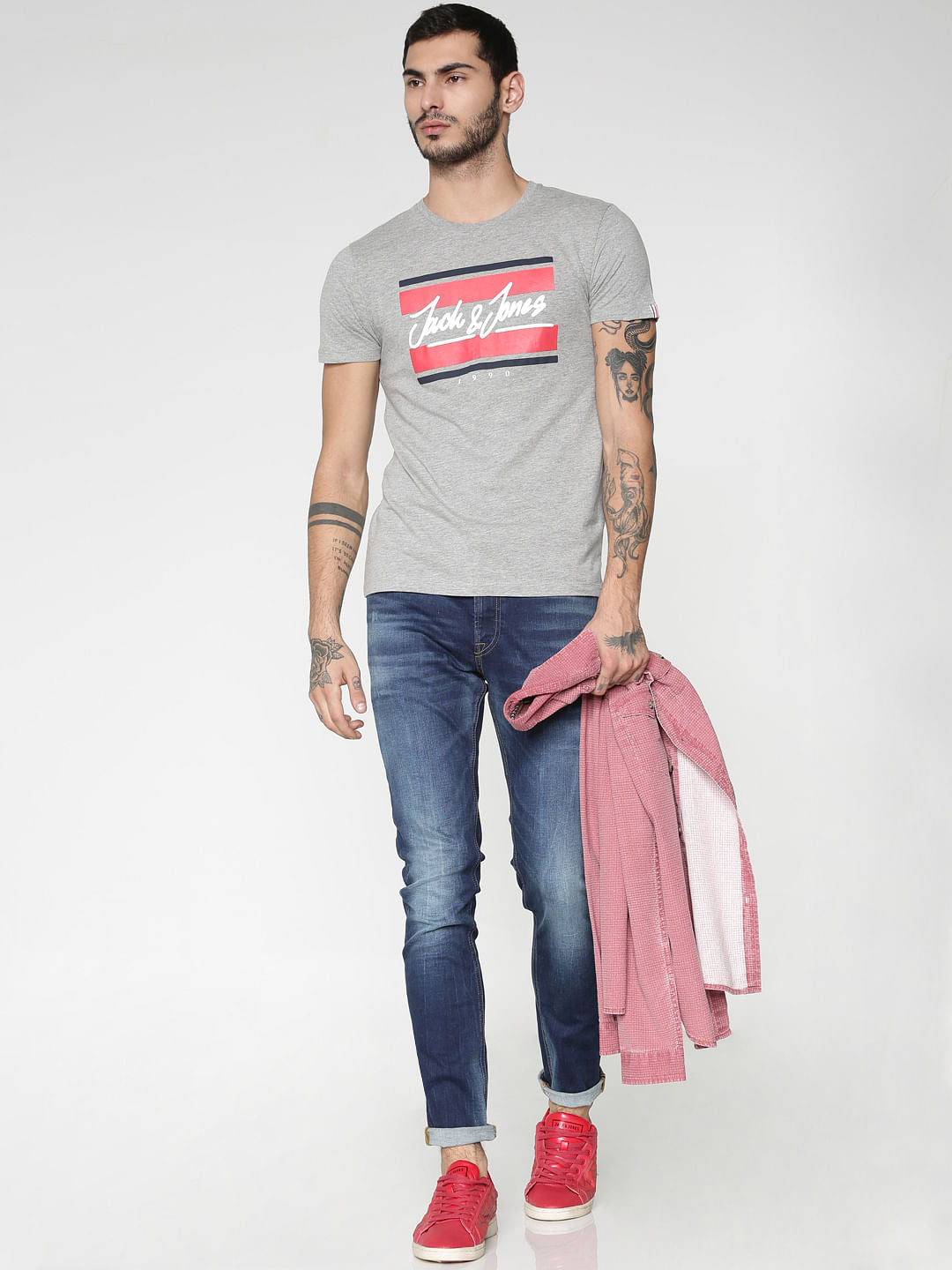 Blue Mildly Distressed Ben Skinny Fit Jeans