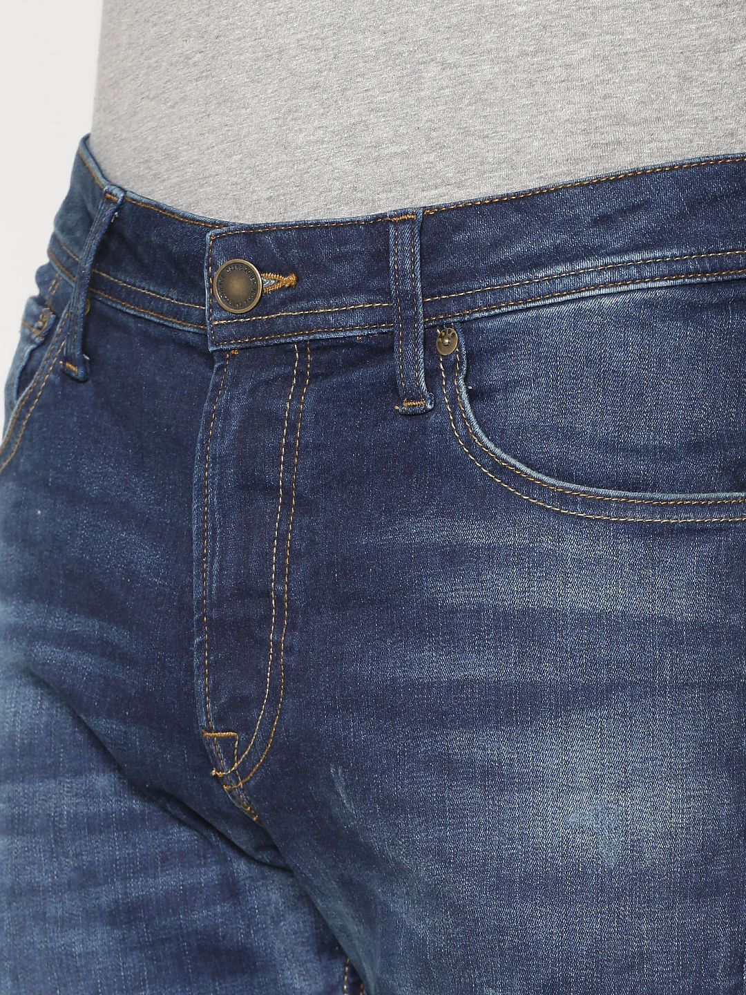 Blue Mildly Distressed Ben Skinny Fit Jeans