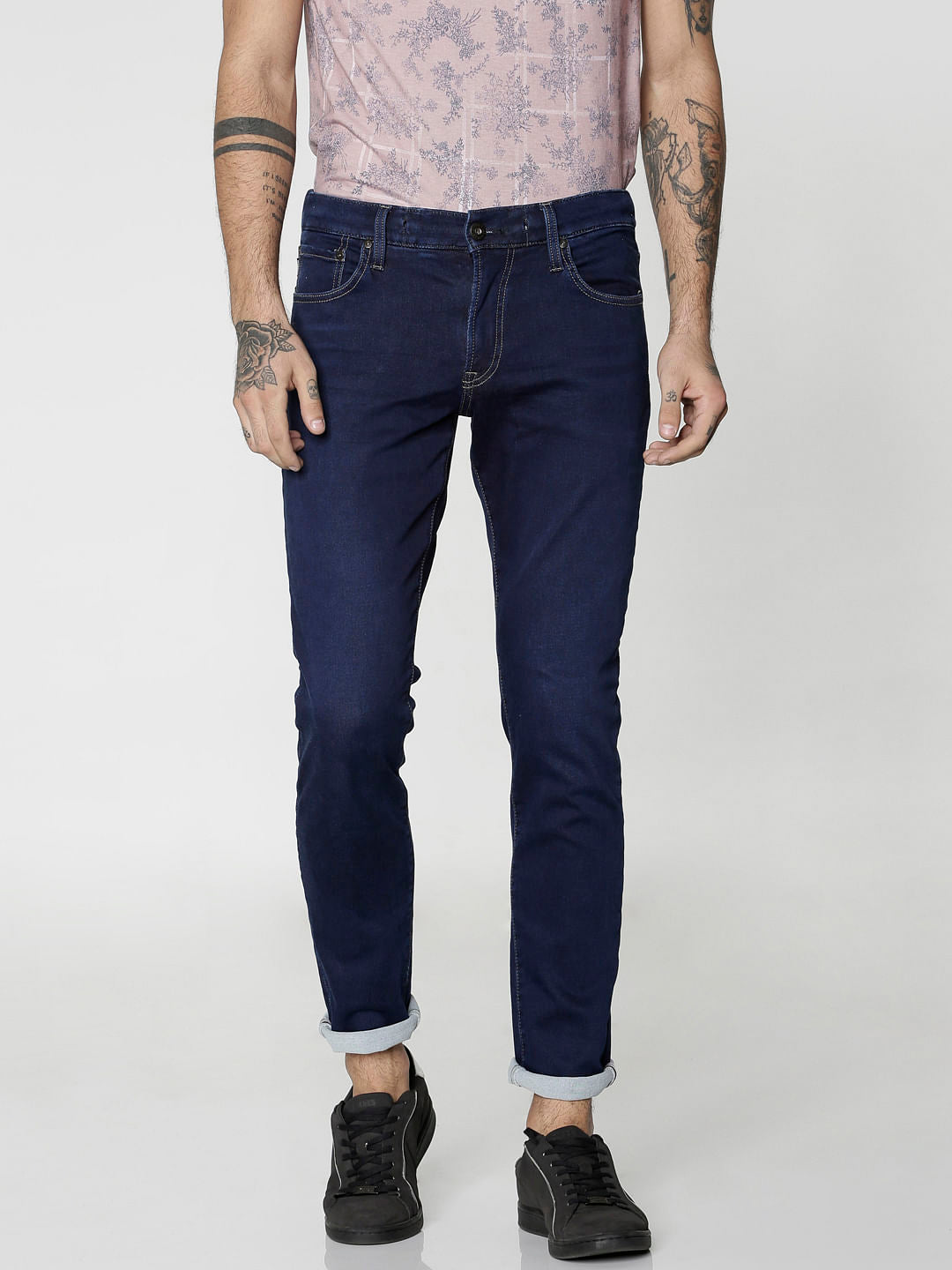 Blue Dobby Glenn Slim Fit Jeans