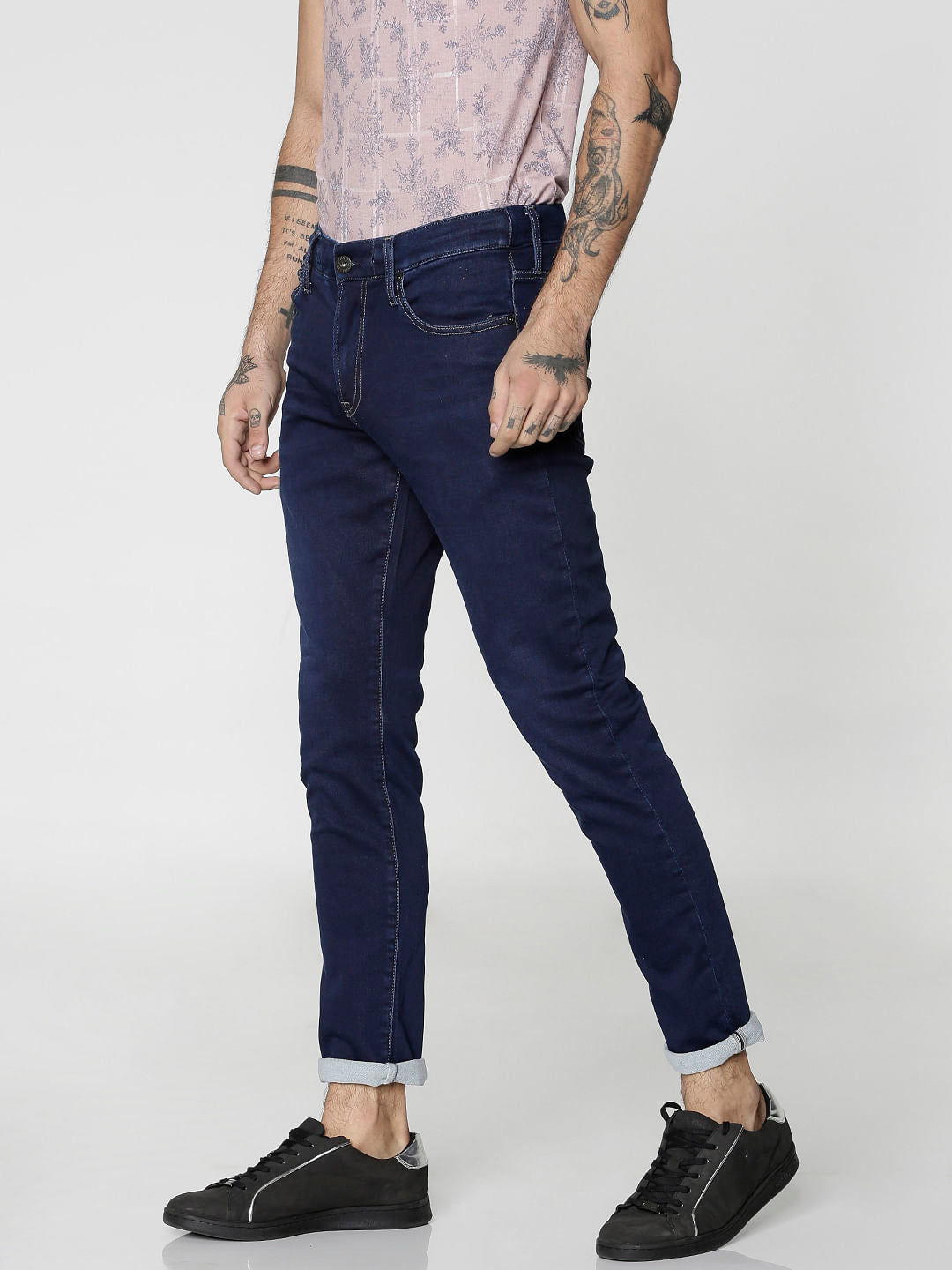 Blue Dobby Glenn Slim Fit Jeans