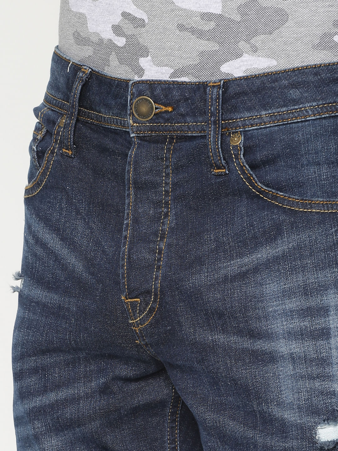 Blue Ripped Tim Anti Fit Jeans
