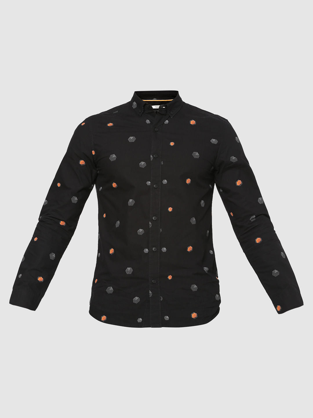 Black All Over Print Full Sleeves Shirt