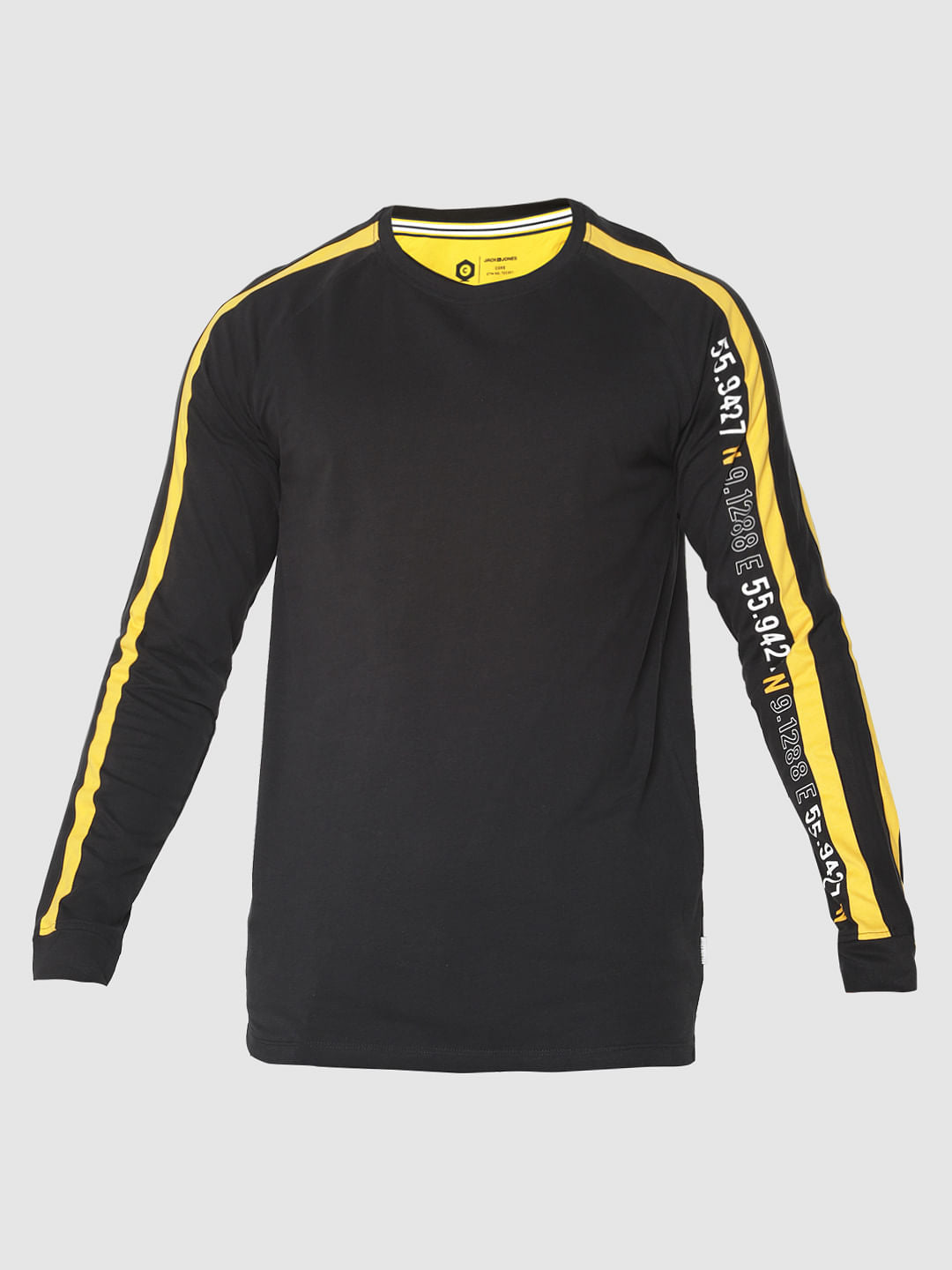 Black Tape Detail Crew Neck T-Shirt