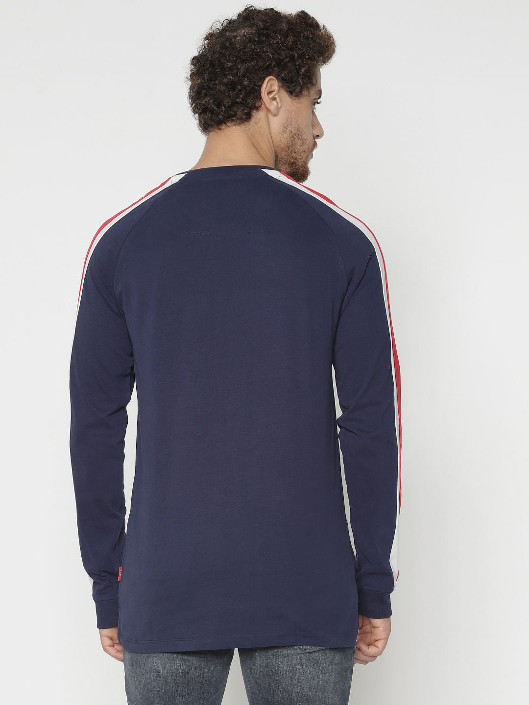 Blue Tape Detail Crew Neck T-Shirt