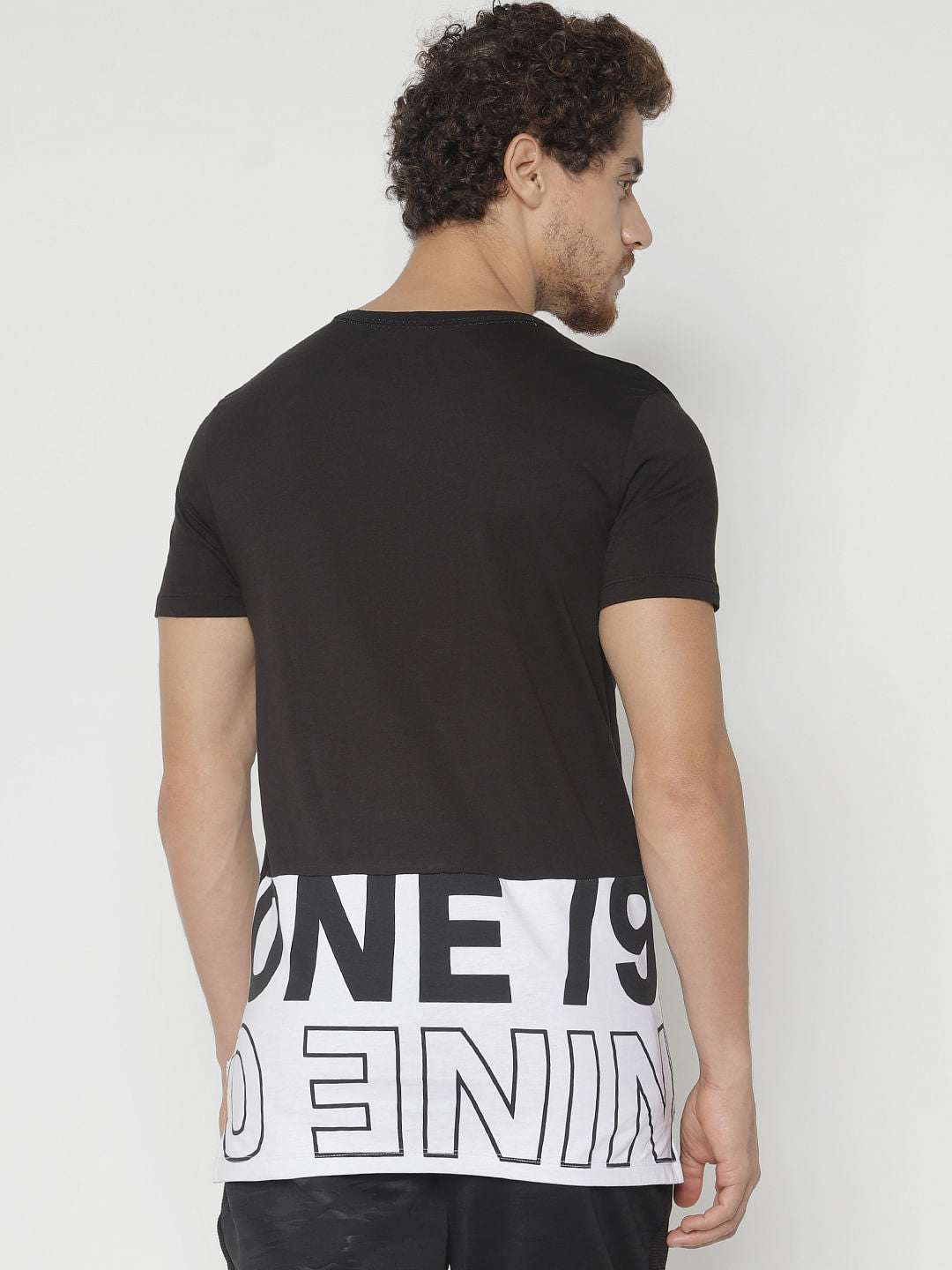 Black Printed Crew Neck T-Shirt