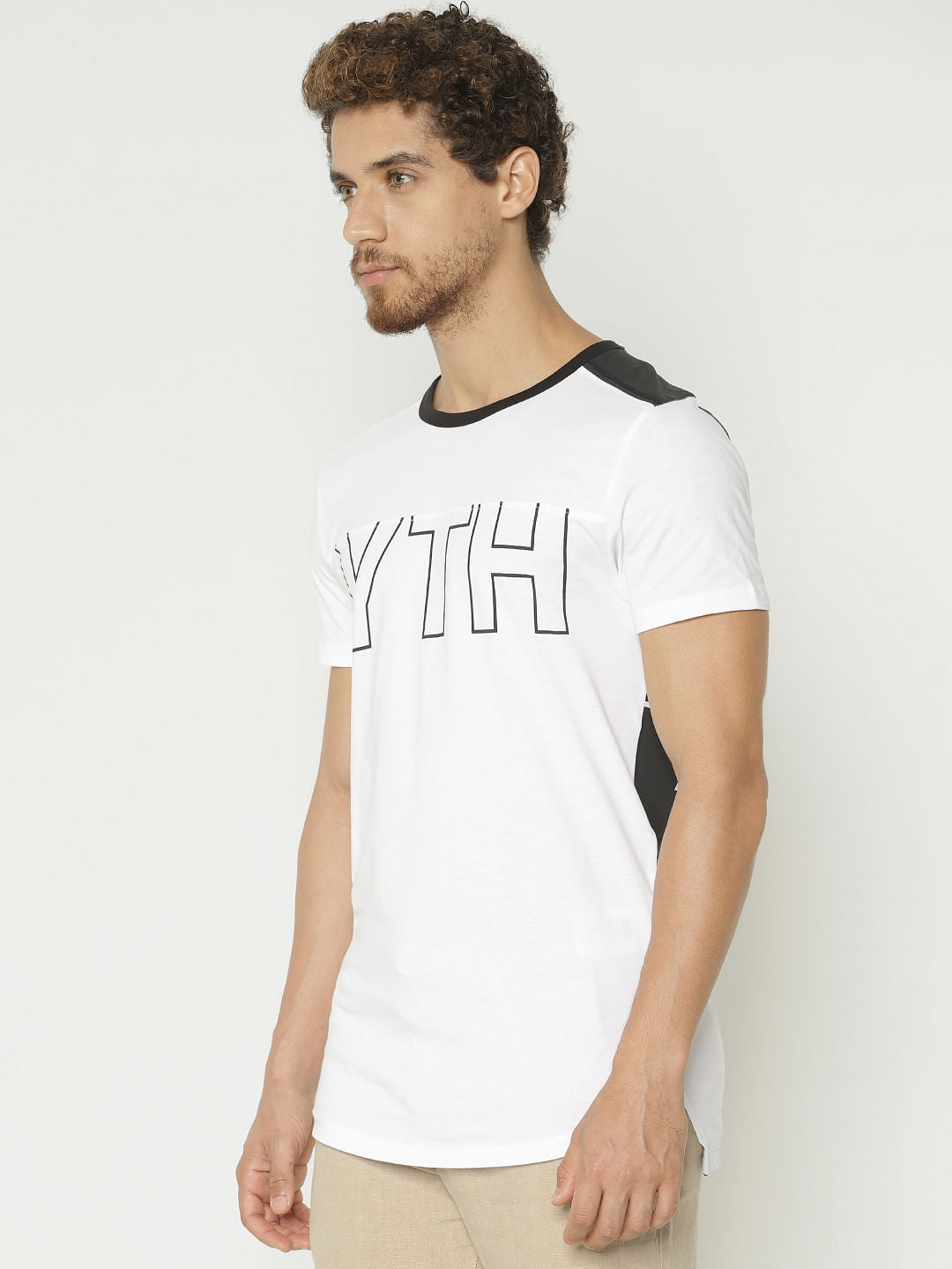 White Printed Crew Neck T-Shirt