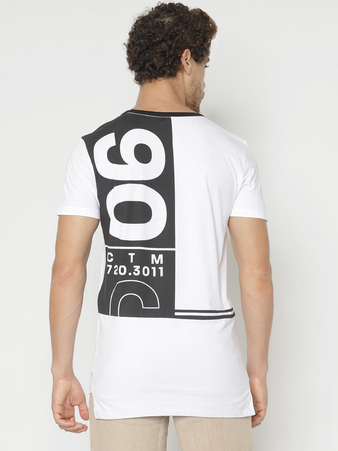 White Printed Crew Neck T-Shirt
