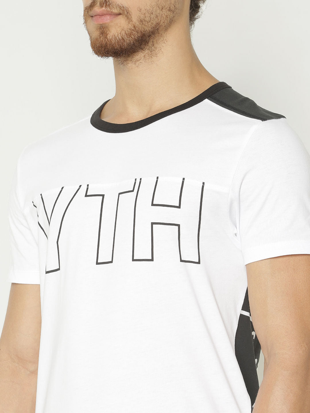White Printed Crew Neck T-Shirt