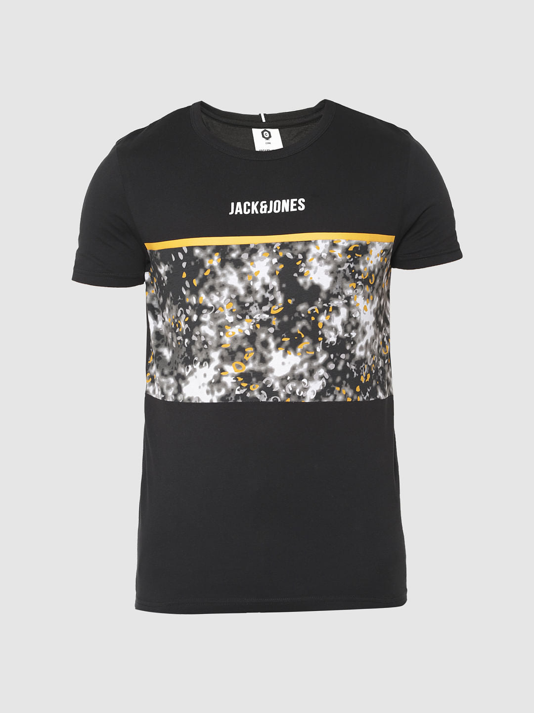 Black Graphic Print Crew Neck T-Shirt
