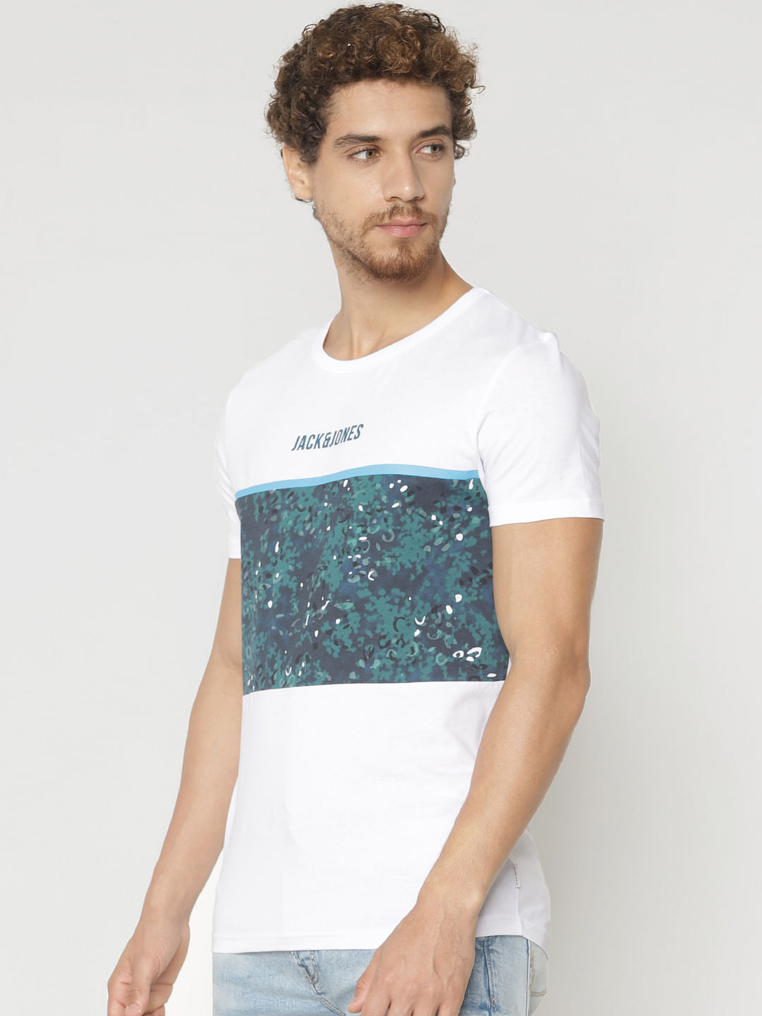White Graphic Print Crew Neck T-Shirt