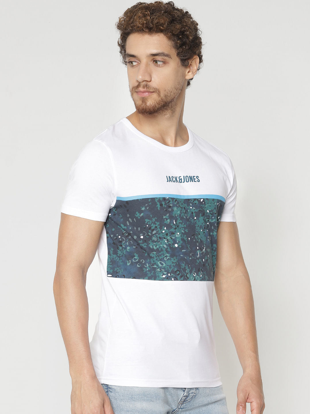 White Graphic Print Crew Neck T-Shirt