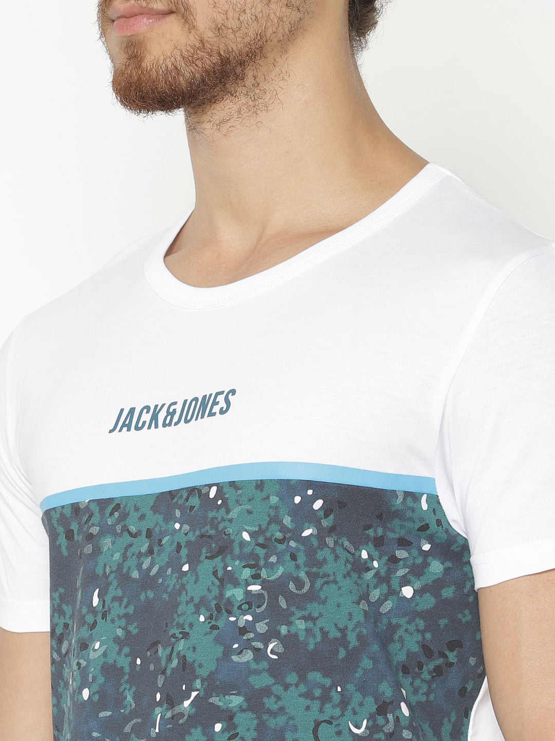 White Graphic Print Crew Neck T-Shirt
