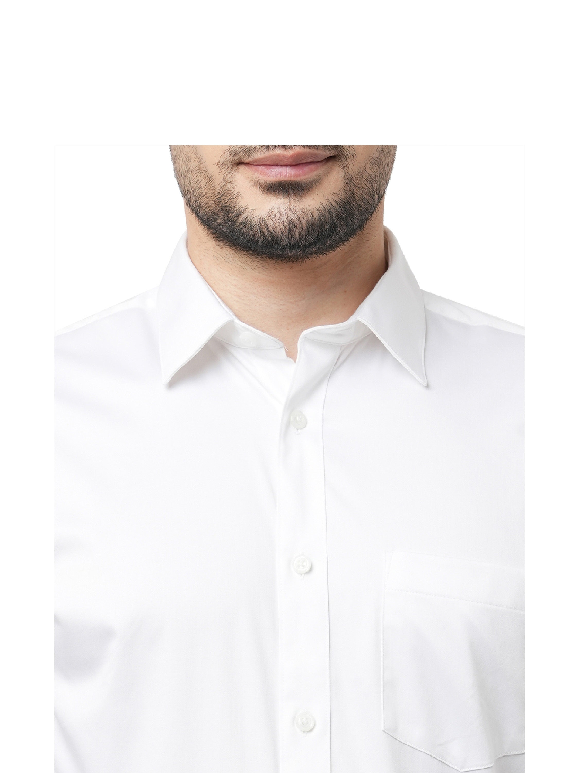 White Cotton-Stretch Formal Shirt