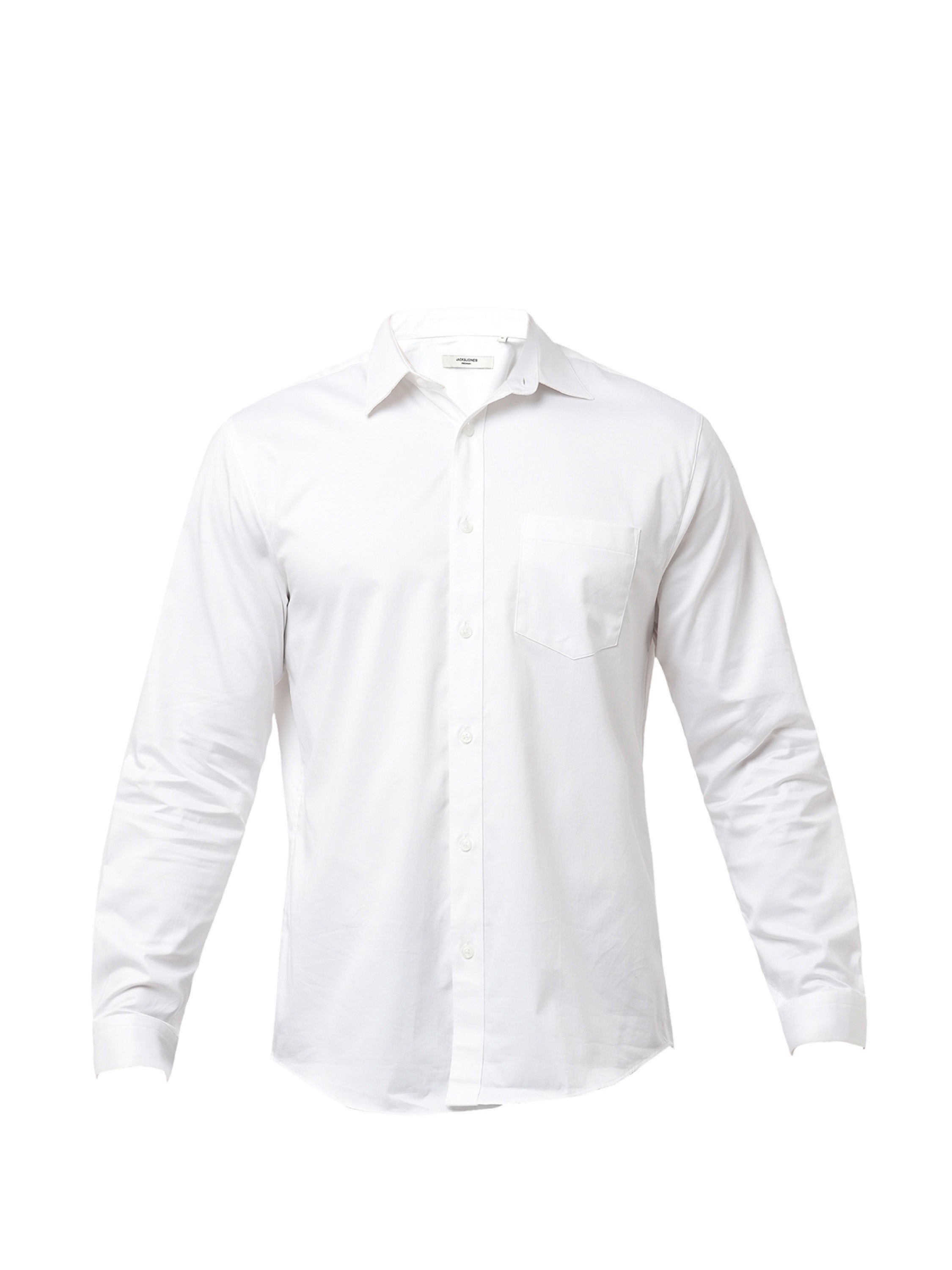 White Cotton-Stretch Formal Shirt