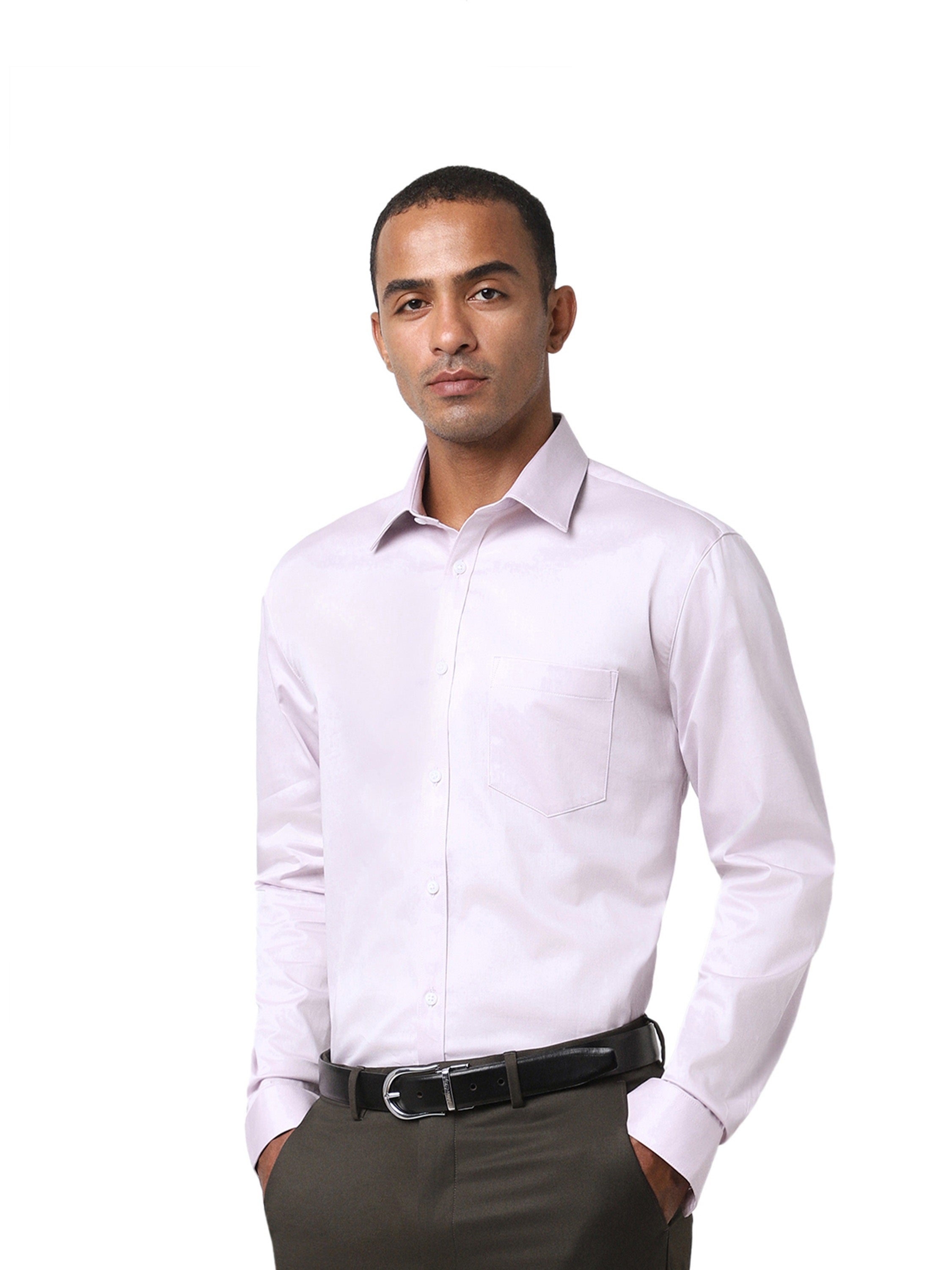 Purple Cotton-Stretch Formal Shirt