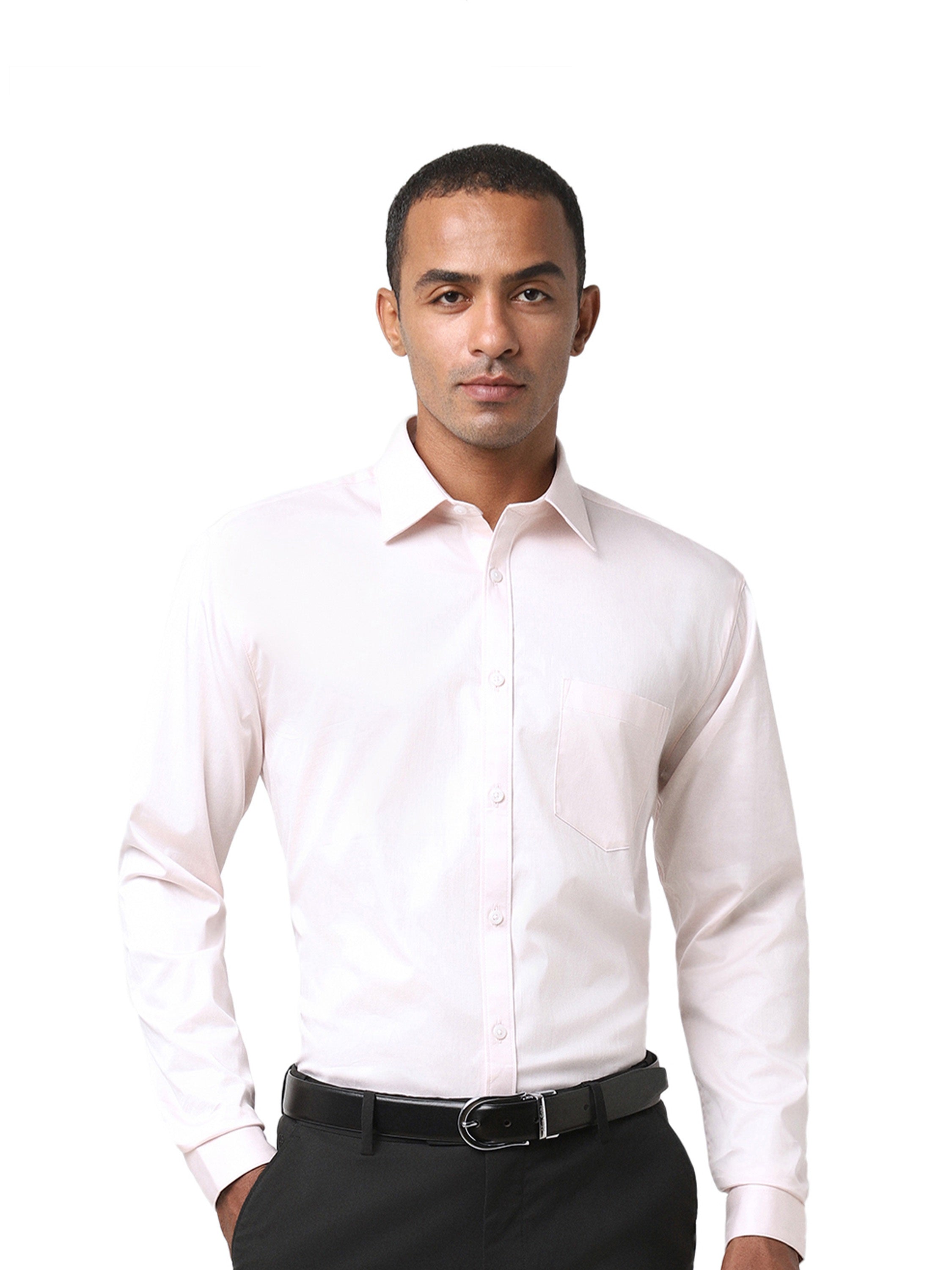 Light Pink Cotton-Stretch Formal Shirt
