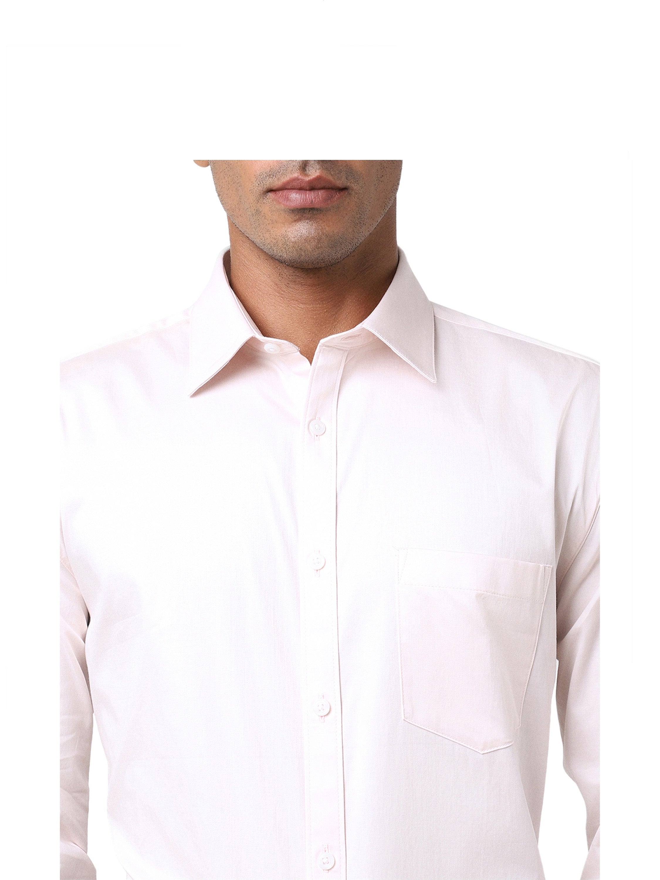 Light Pink Cotton-Stretch Formal Shirt