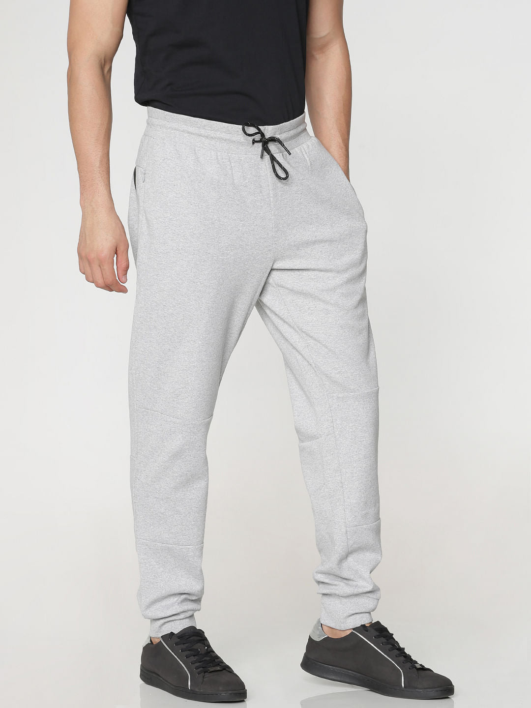 Grey Drawstring Regular Fit Sweatpants