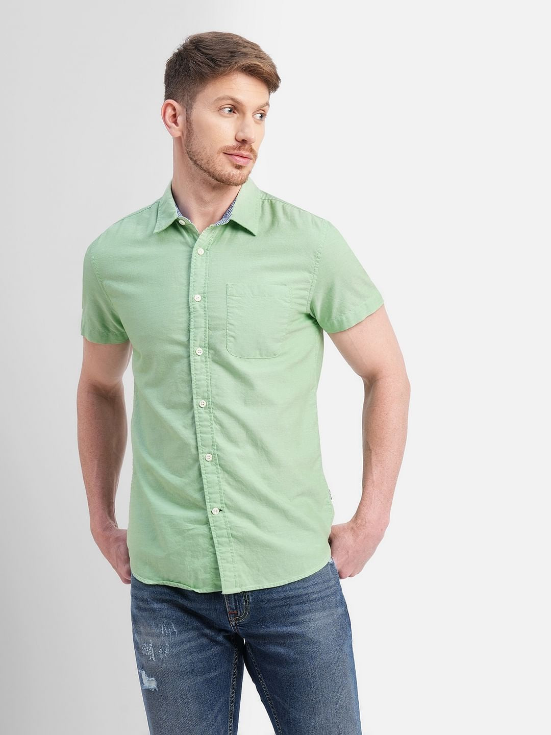 Green Short Sleeves Shirt
