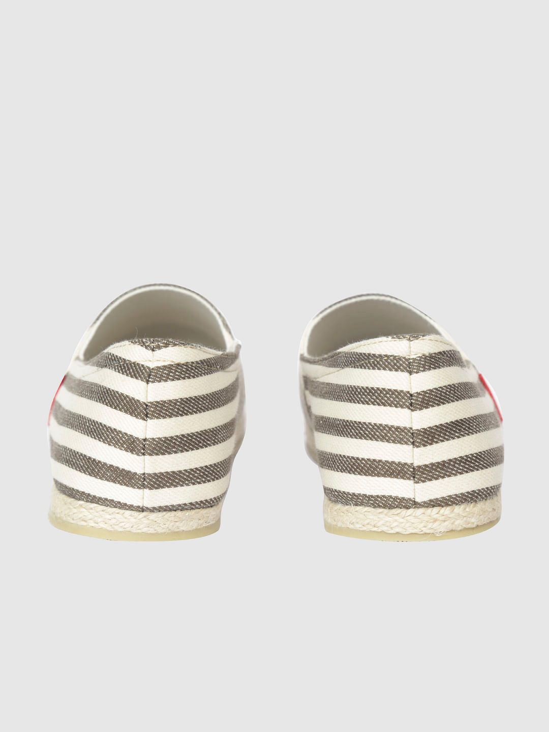 Brown Striped Slip On Espadrilles