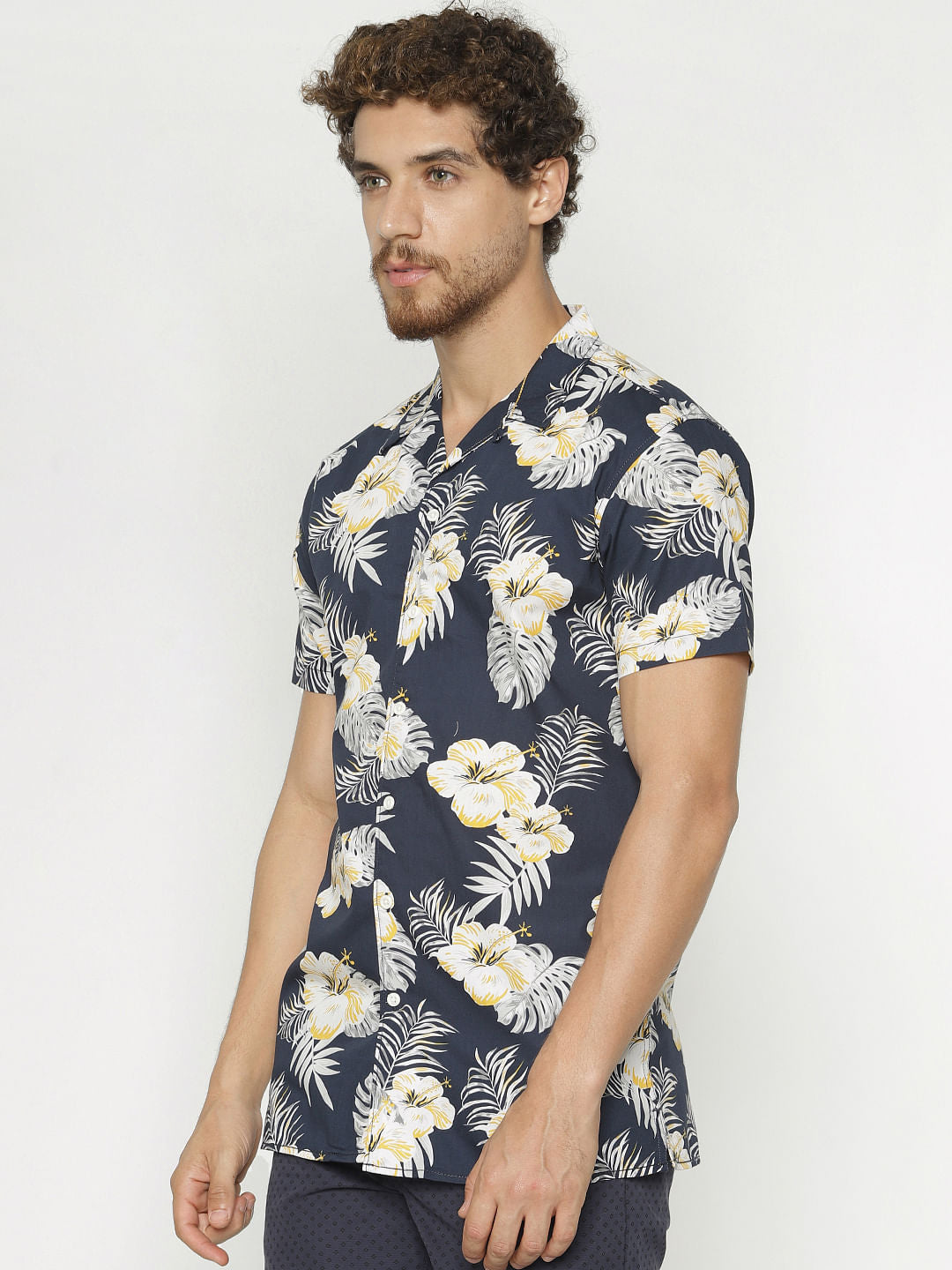 Blue All Over Print Short Sleeves Shirt