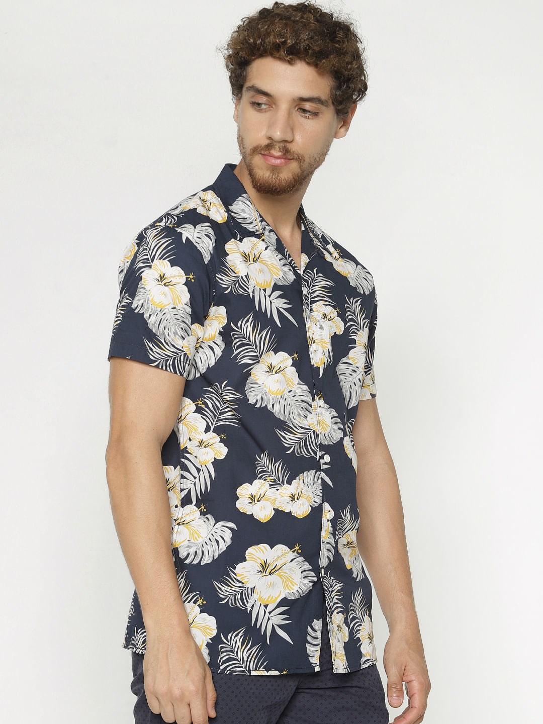 Blue All Over Print Short Sleeves Shirt