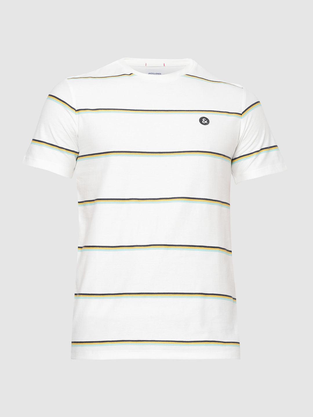 White Striped Crew Neck T-Shirt