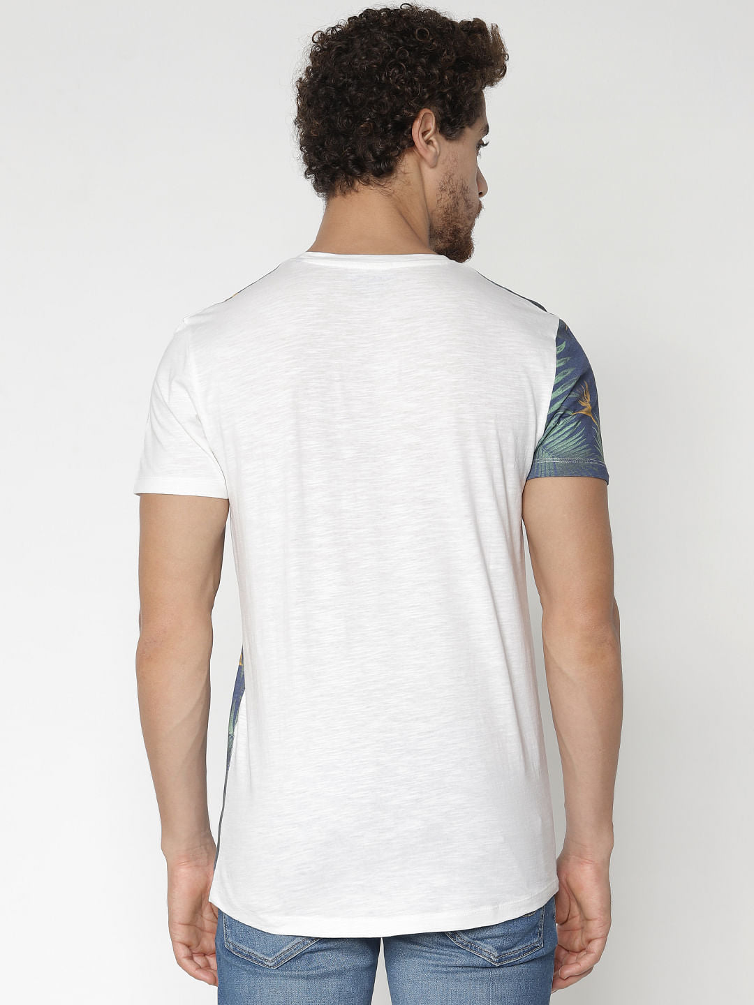 White Printed Crew Neck T-Shirt