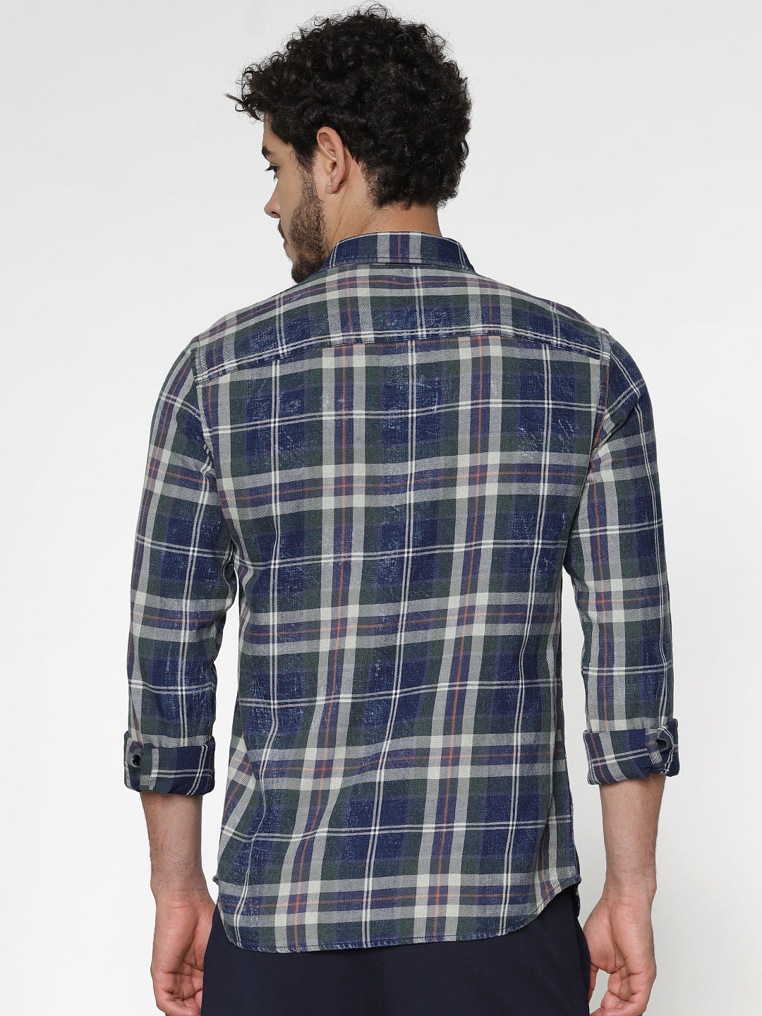 Green Multicoloured Checks Slim Fit Full Sleeves Shirt