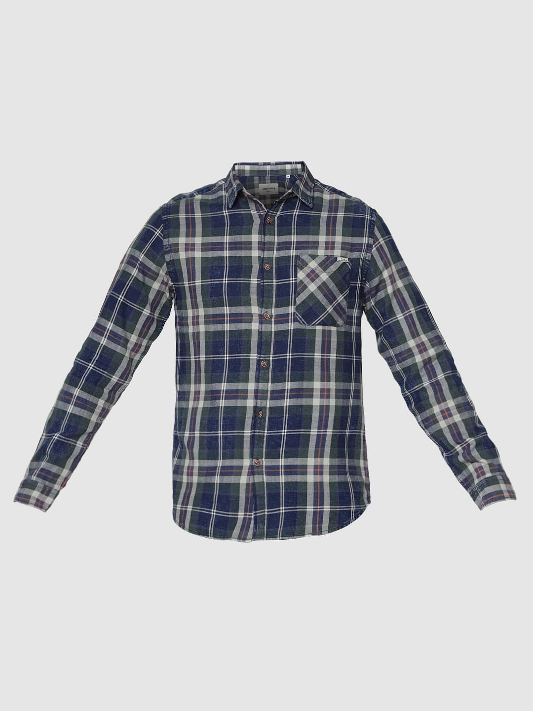 Green Multicoloured Checks Slim Fit Full Sleeves Shirt