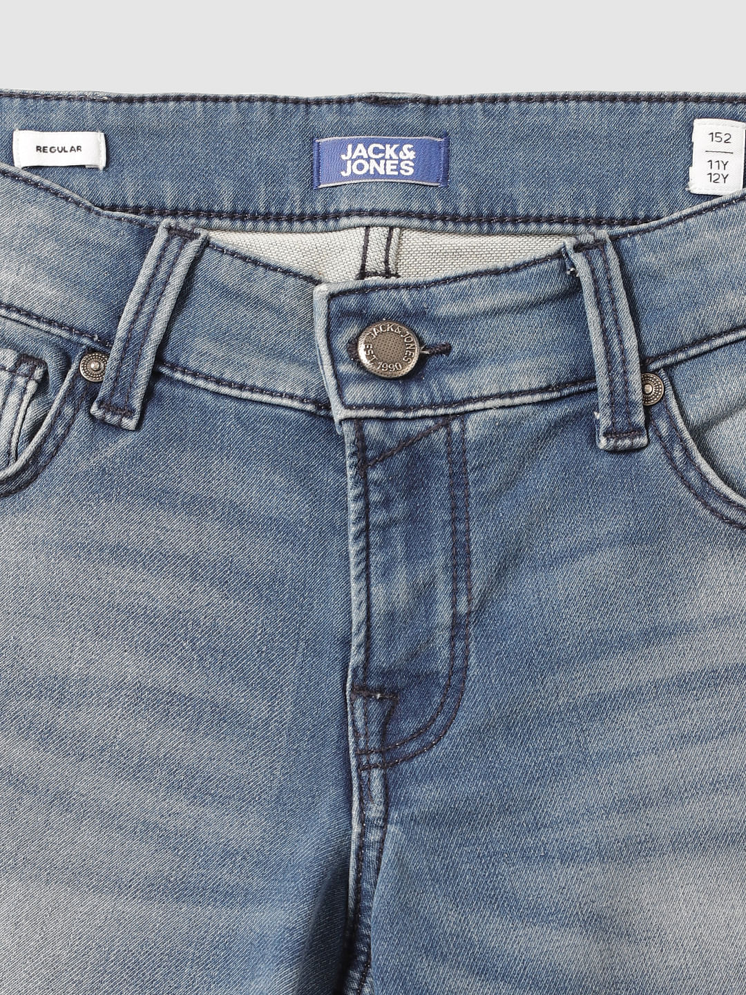Boys Light Blue Low Rise Rolled Up Hem Rick Denim Shorts