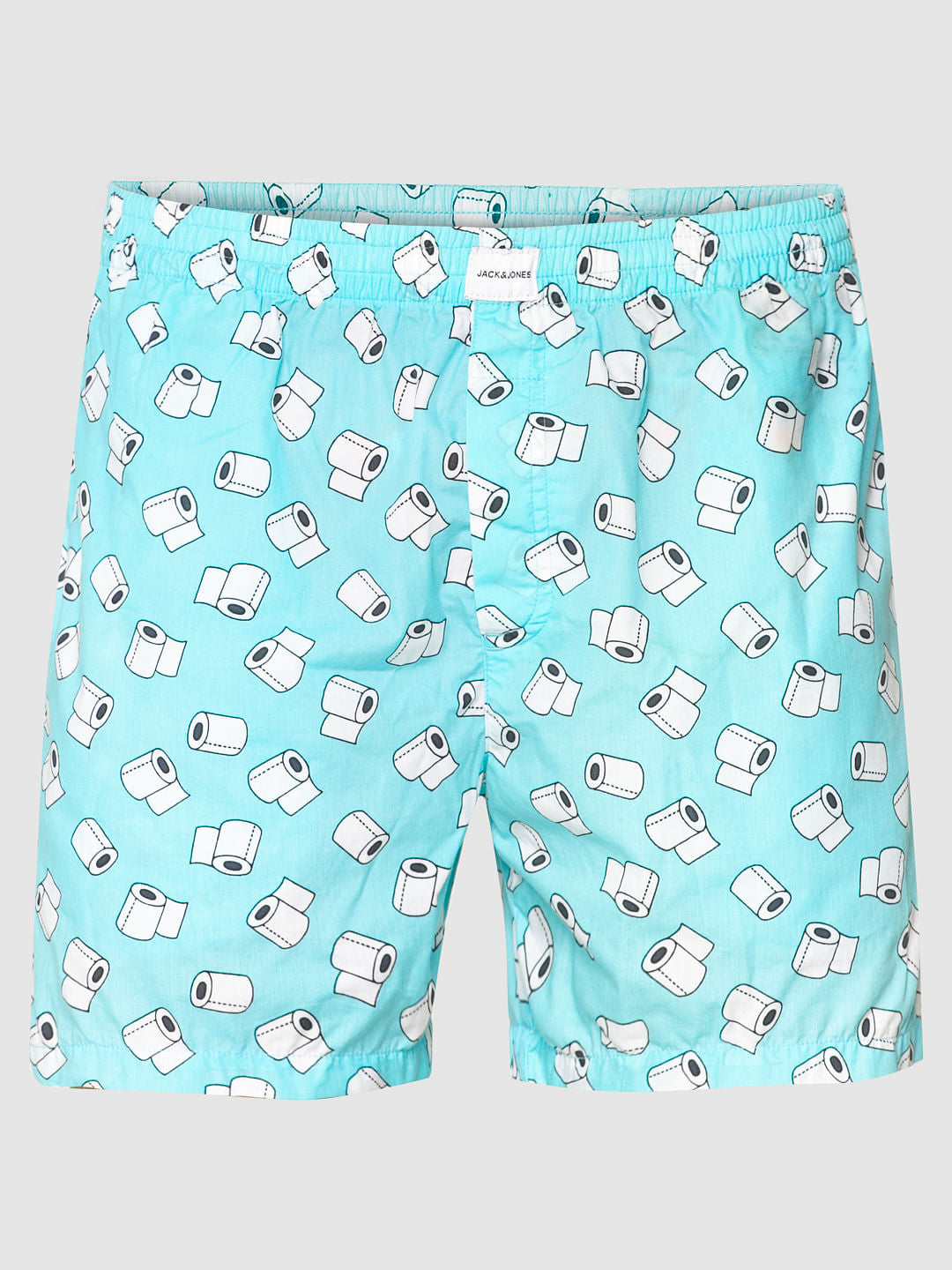 Light Blue All Over Paper Roll Graphic Print Boxers