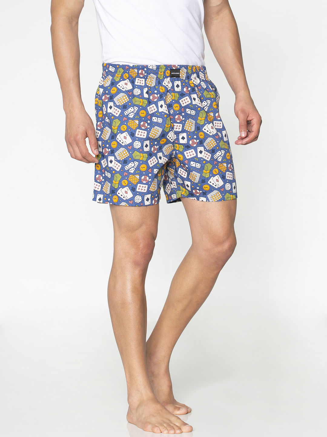 Blue All Over Casino Graphic Print Boxers