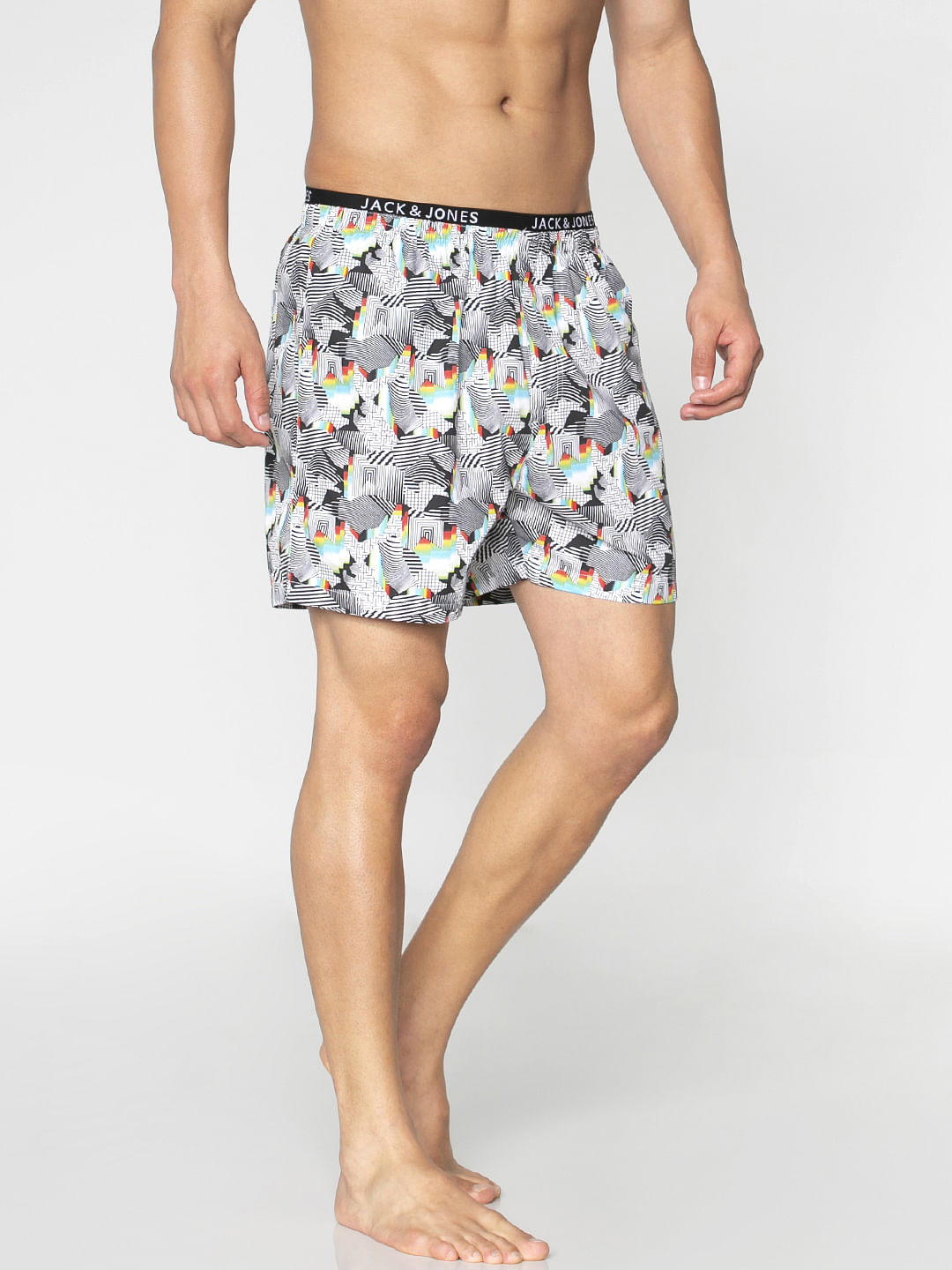 Black All Over Abstract Print Boxers