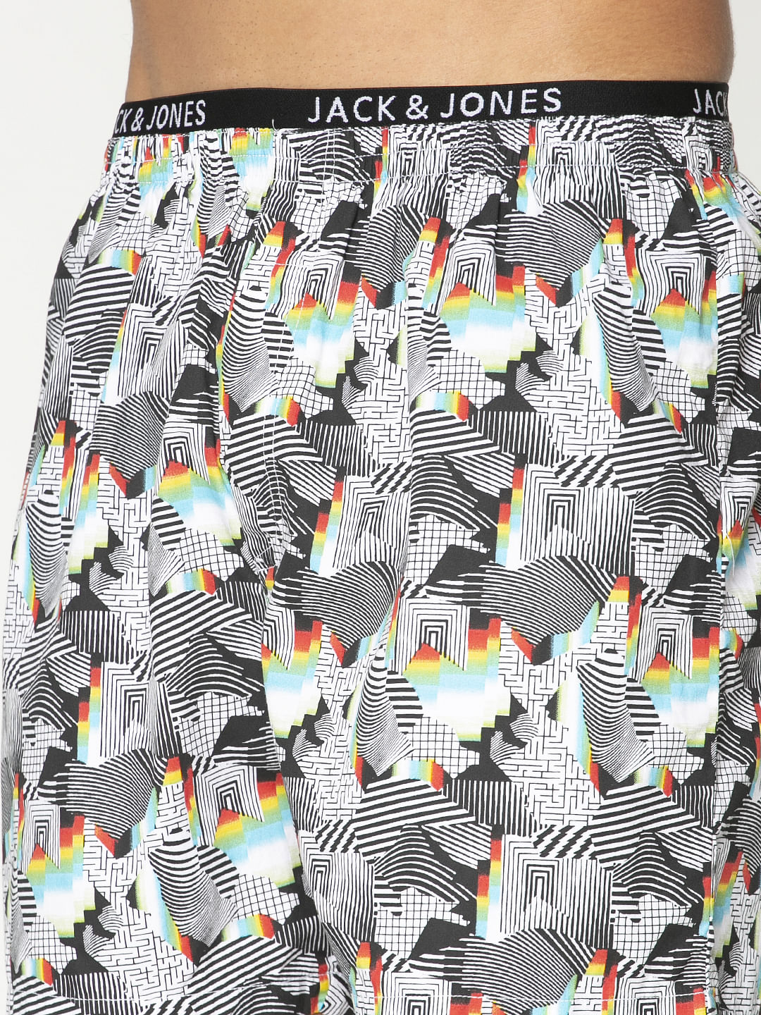 Black All Over Abstract Print Boxers